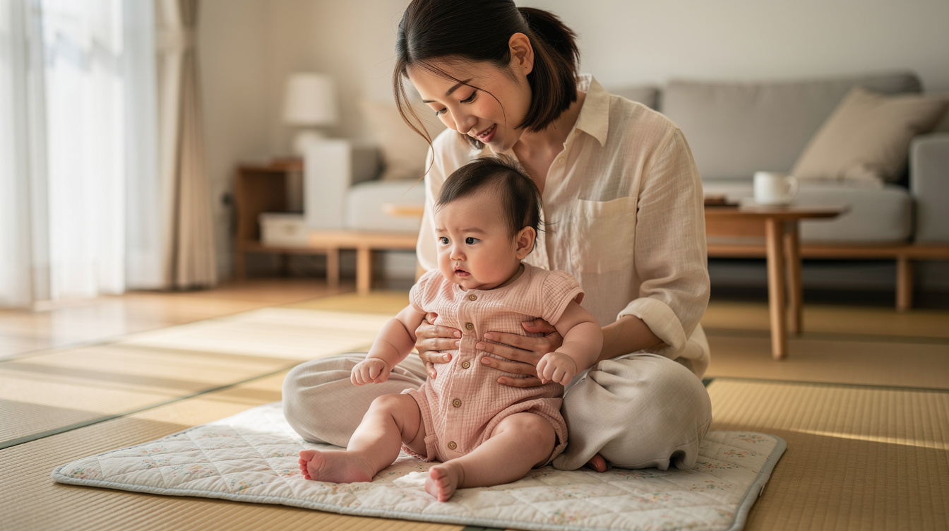 赤ちゃんお座り練習方法ステップ2|サポートしながら座る姿勢に慣れる