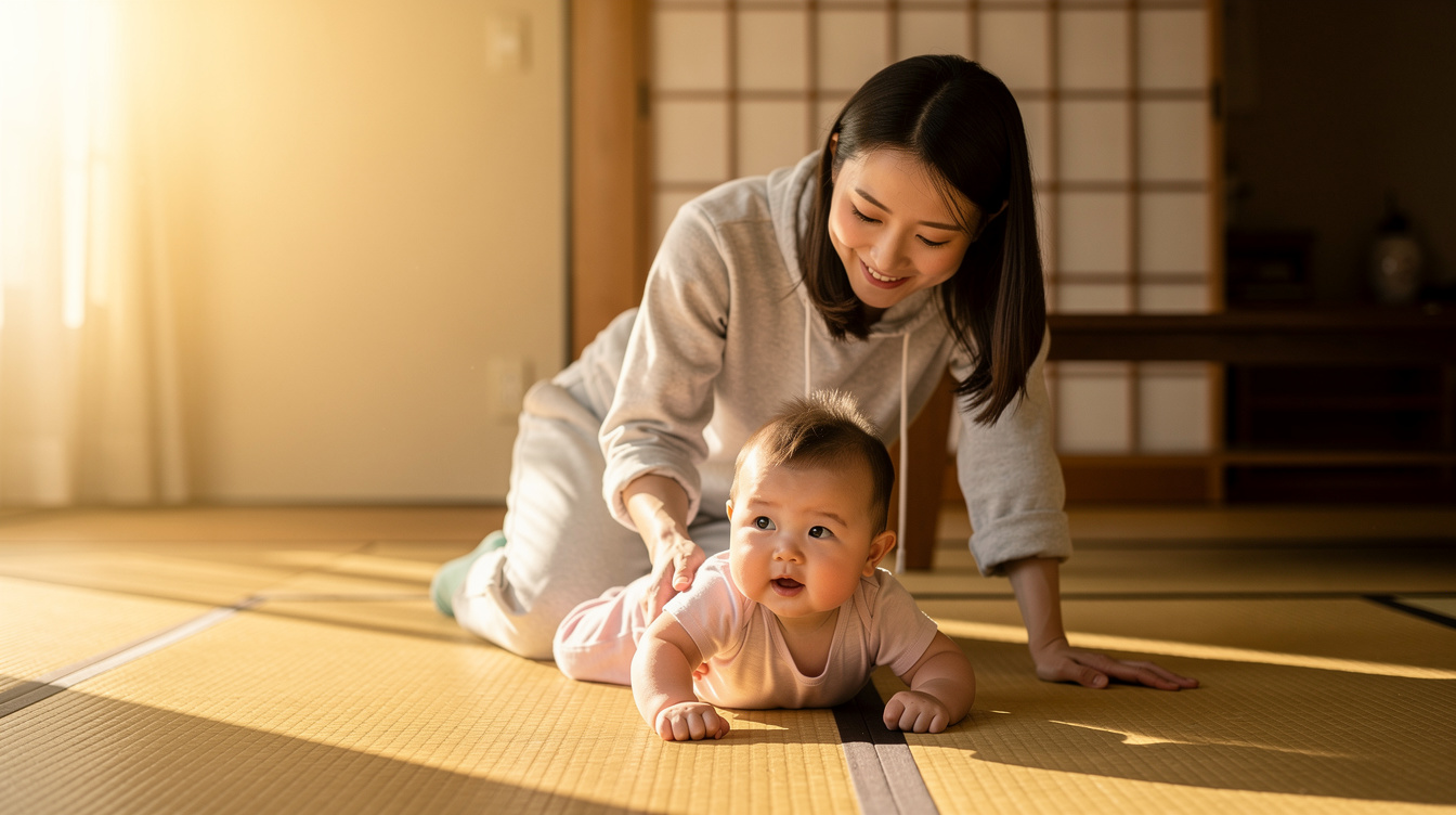 赤ちゃんお座り練習方法ステップ1|腹ばい遊びで体幹を鍛える