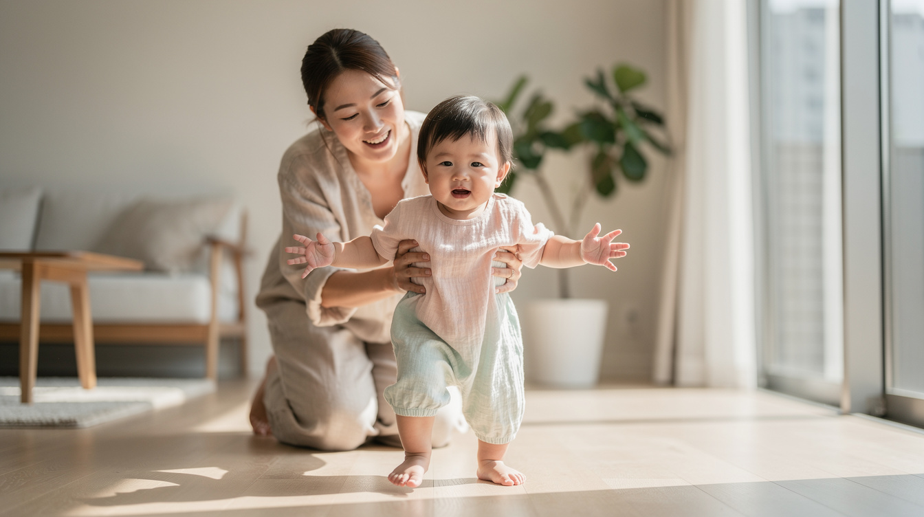 赤ちゃん立っちいつごろするか:つかまり立ちとの違いと前兆サイン