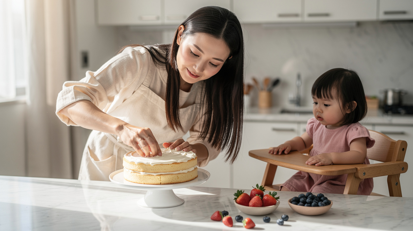 1歳ケーキスマッシュケーキ作り方｜基本レシピ（米粉スポンジ＋水切りヨーグルトクリーム）