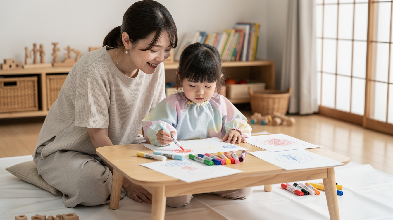 2歳室内遊びアート汚れないを実現する基本の考え方