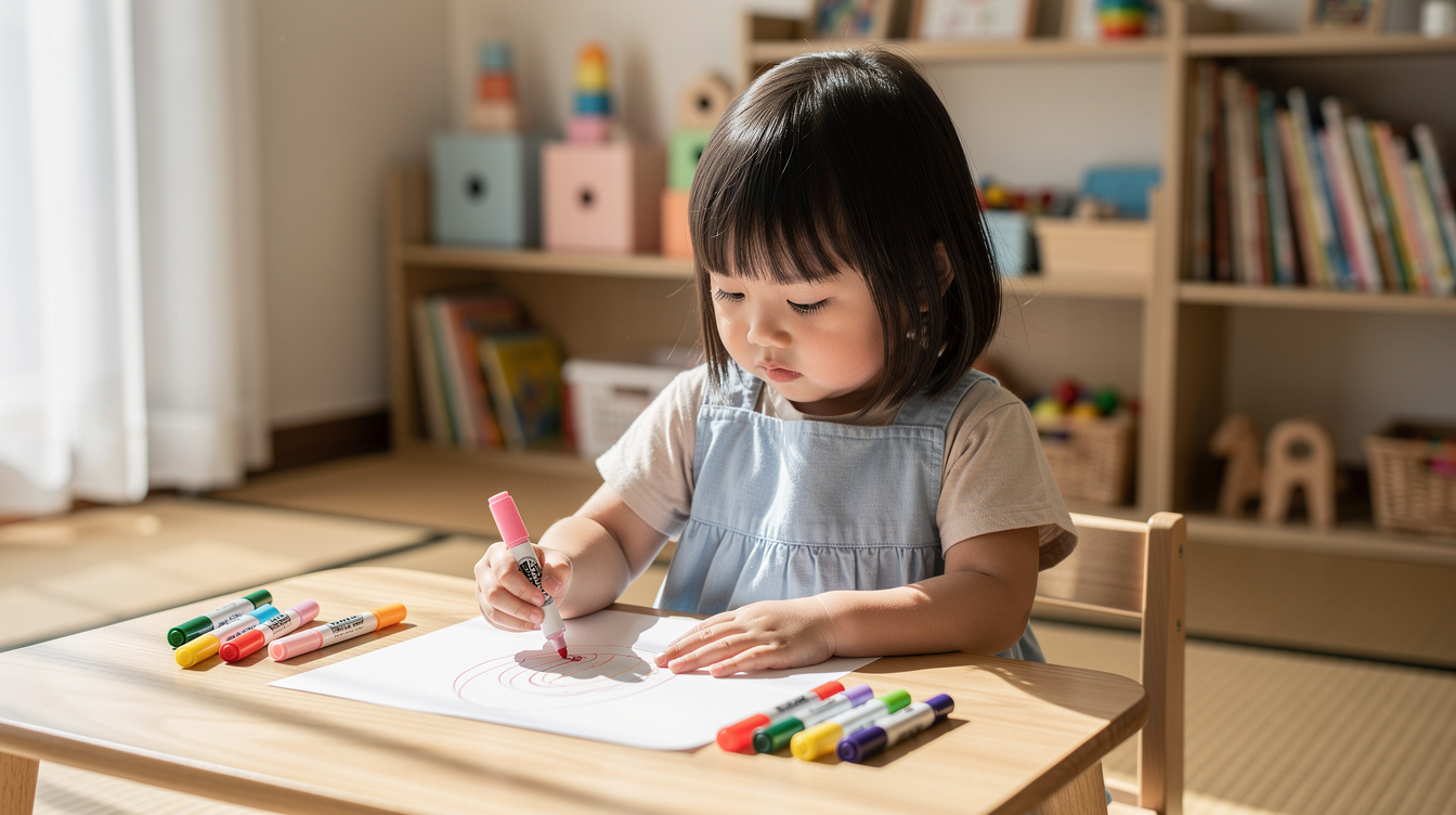 2歳室内遊びアート汚れない応用アイデア④〜⑦