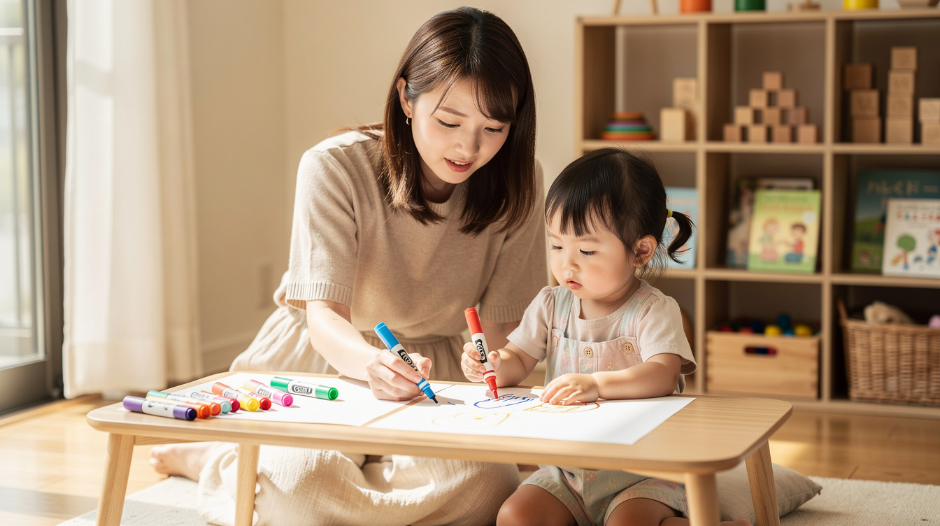 2歳室内遊びアート汚れない遊びが大切な理由