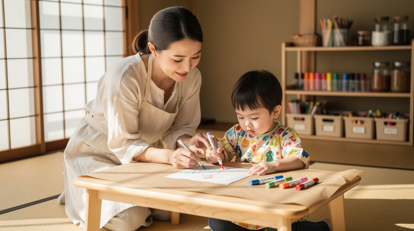 2歳室内遊びアート汚れない準備と環境づくりの基本