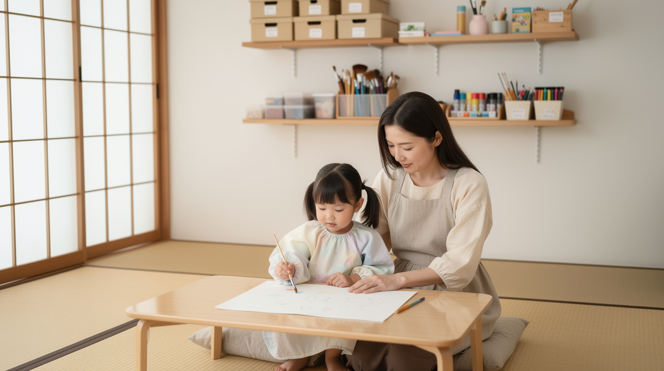 2歳室内遊びアート汚れない環境を整える5つの準備術