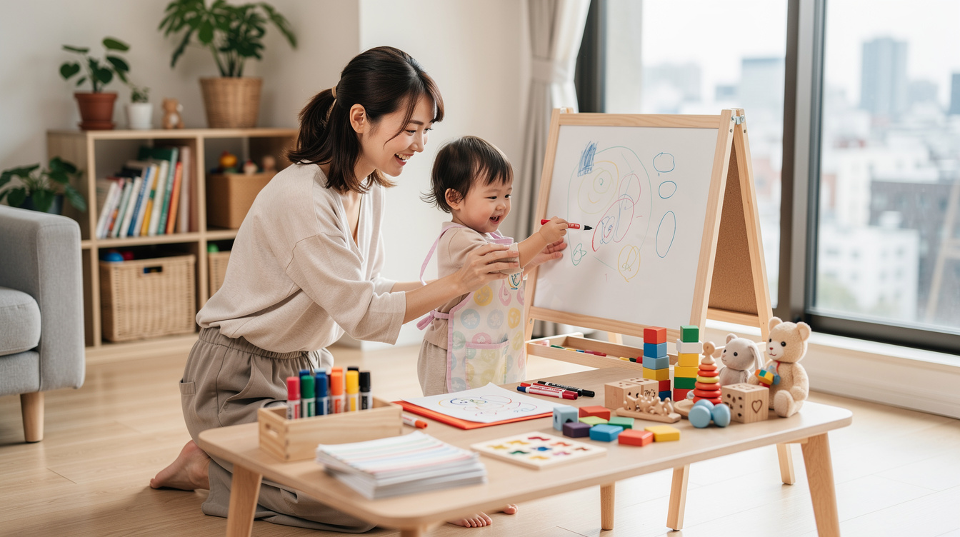 2歳室内遊びアート汚れないが重要な理由