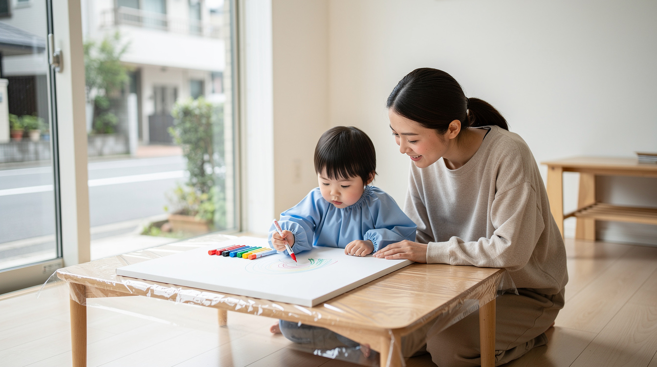 2歳室内遊びアート汚れないが注目される理由