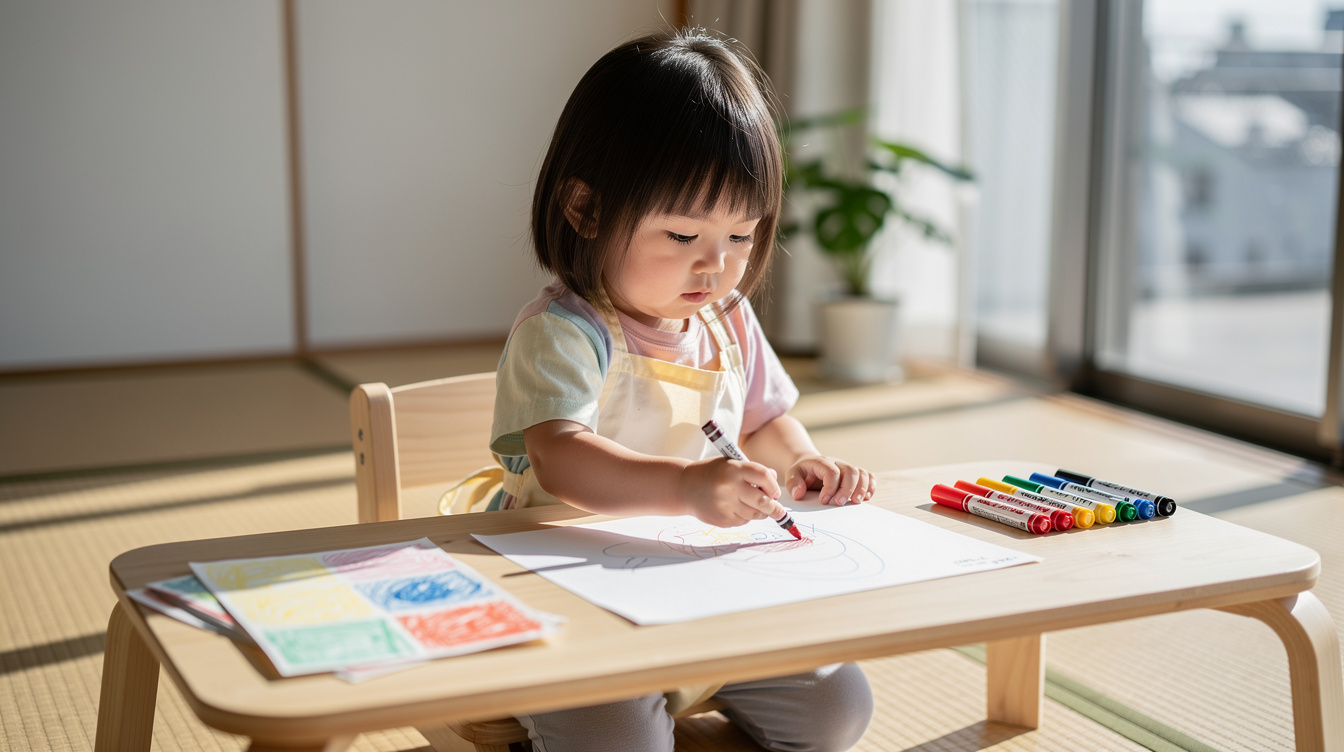 2歳室内遊びアート汚れないが重要な理由