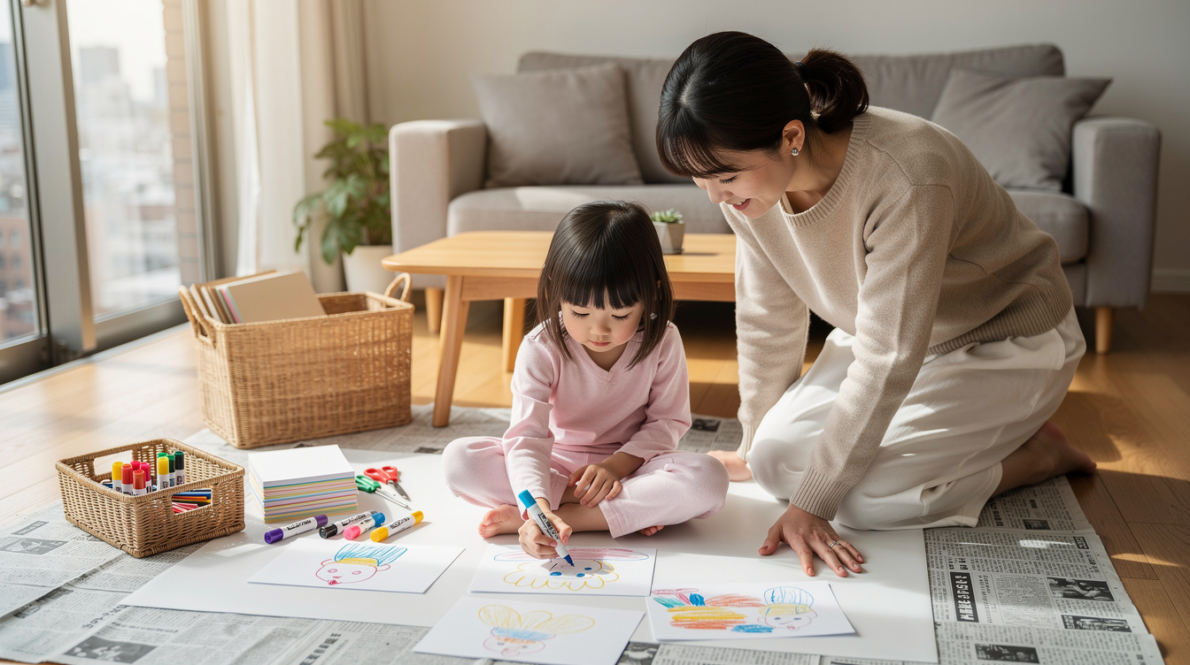 2歳室内遊びアート汚れない環境づくり5ステップ