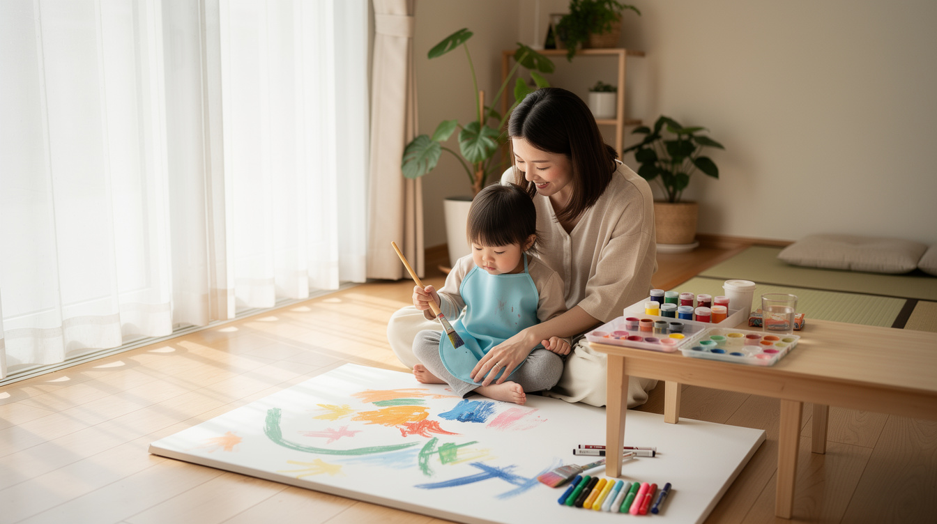 2歳室内遊びアート汚れないが大切な理由｜発達との関係