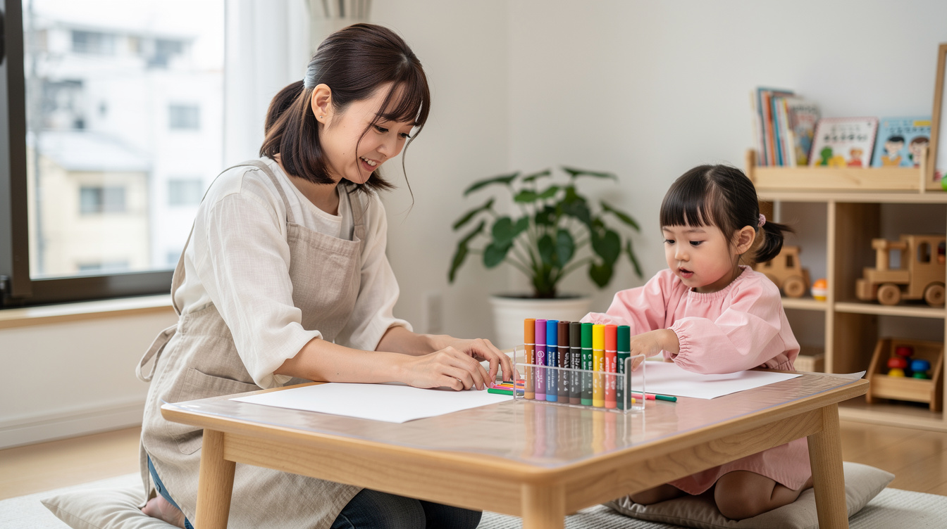 2歳室内遊びアート汚れない環境の整え方【準備編】