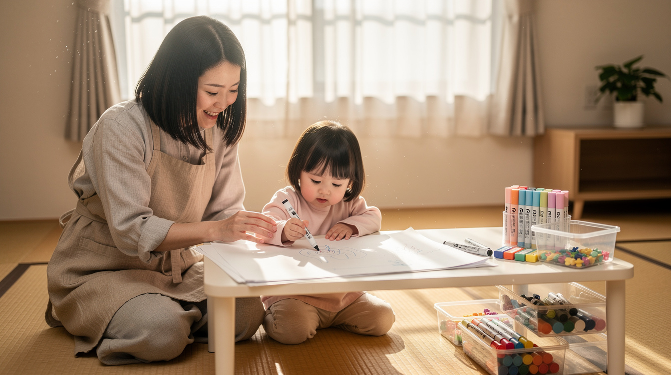 2歳室内遊びアート汚れない!おすすめ画材5選