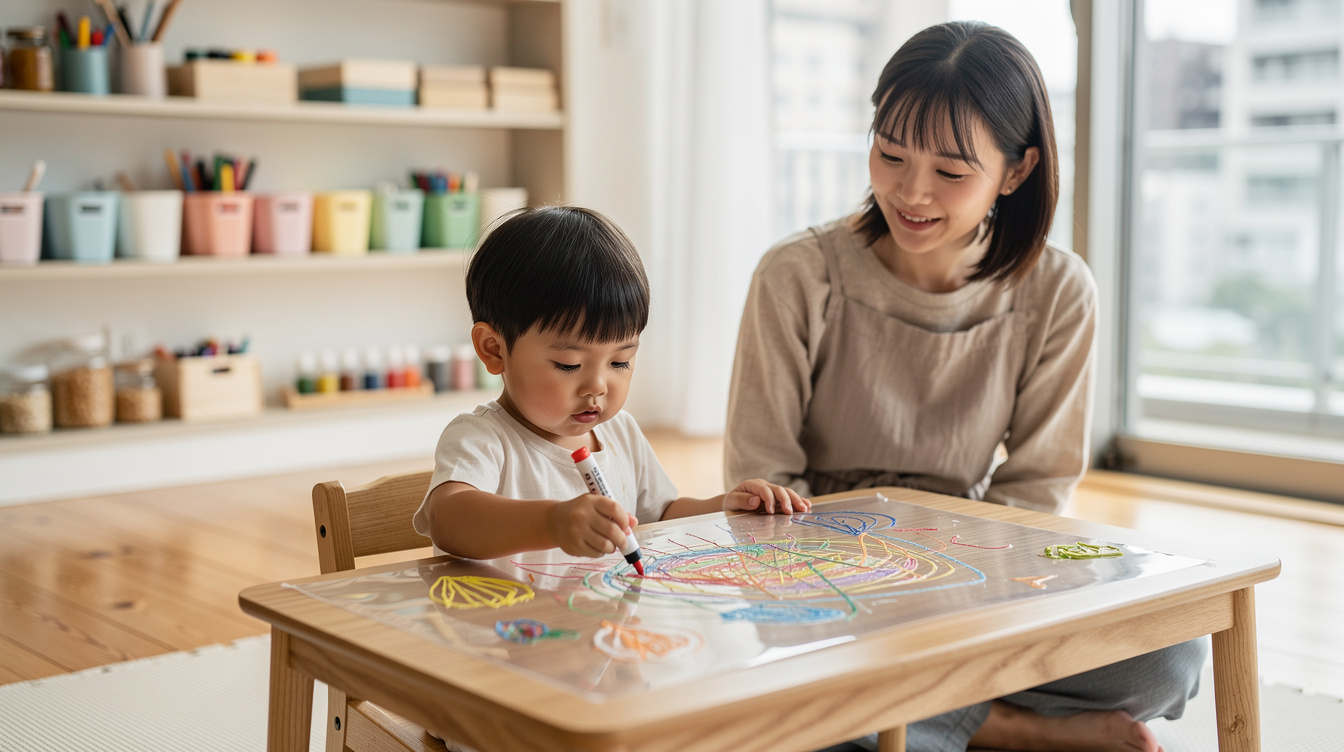 2歳室内遊びアート汚れないが重要な理由