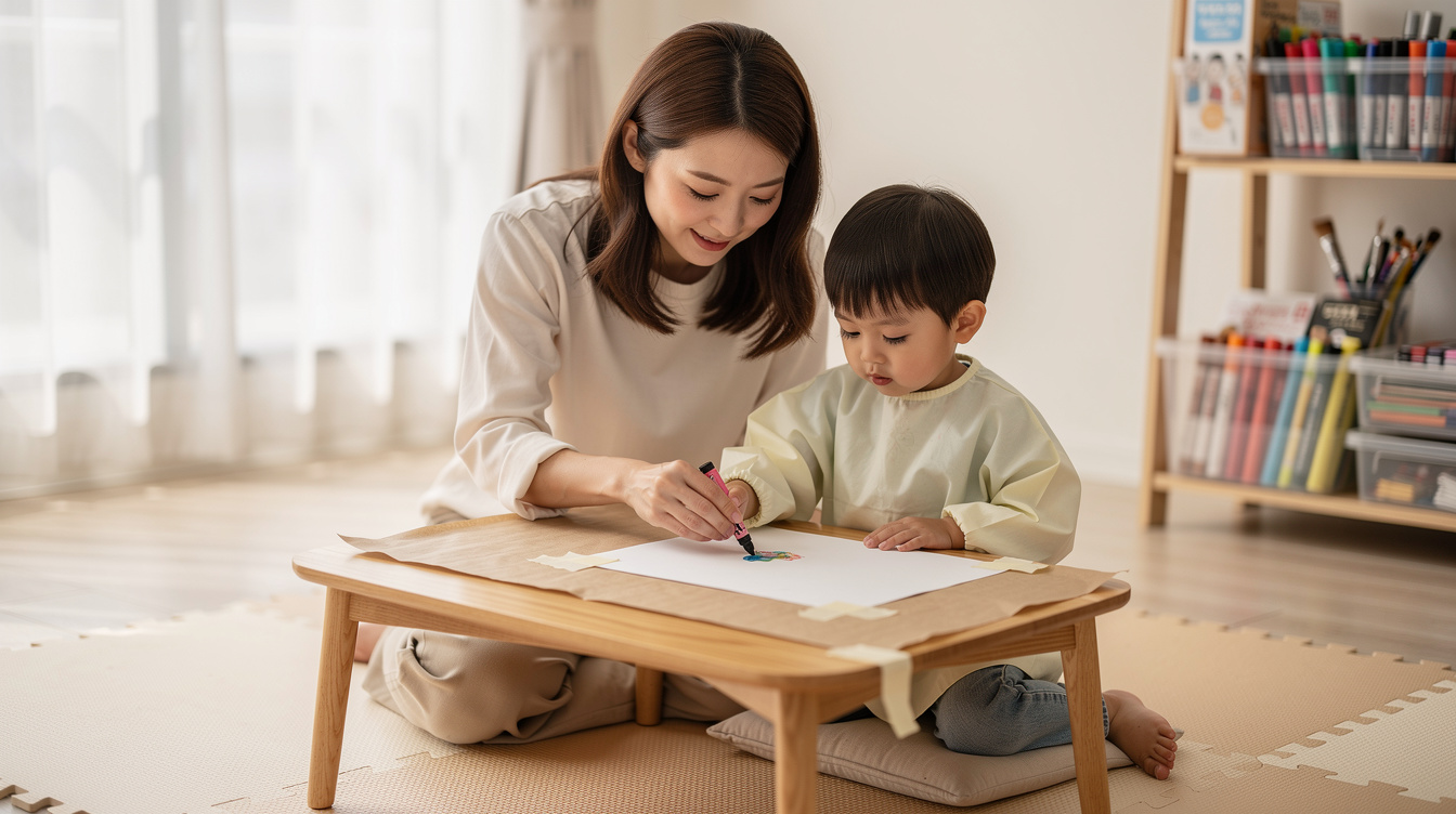 2歳室内遊びアート汚れない環境づくりの3つのポイント