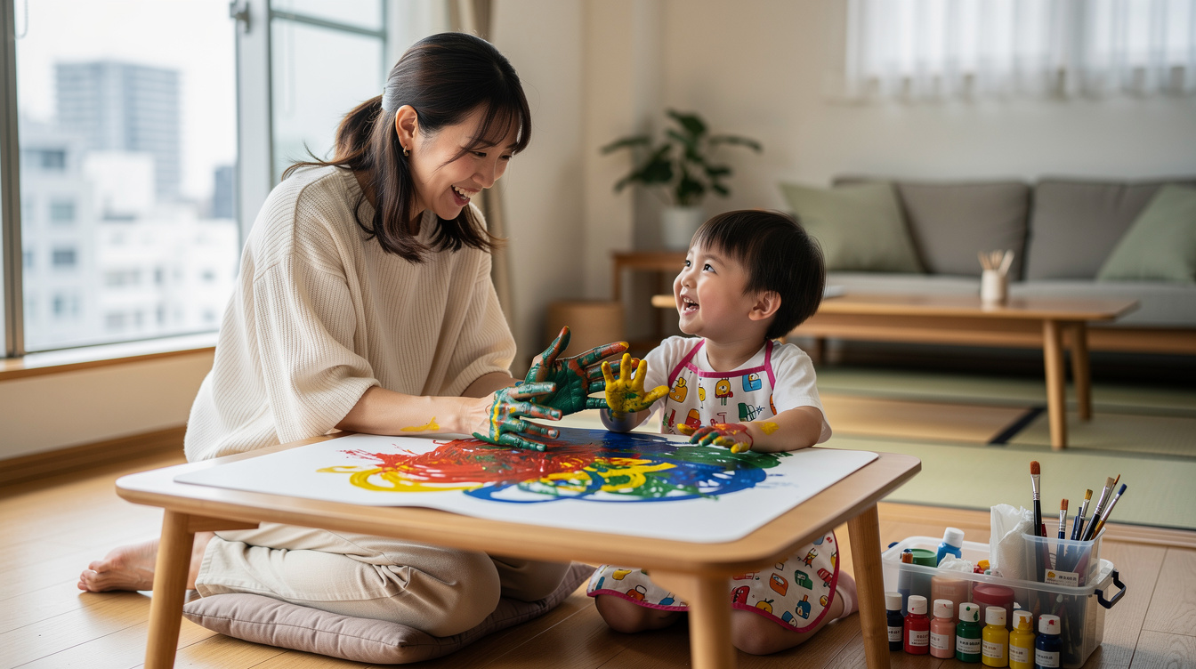 2歳室内遊びアート汚れない7つのアイデア厳選