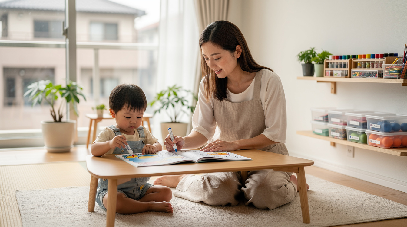 2歳室内遊びアート汚れない厳選7アイデア