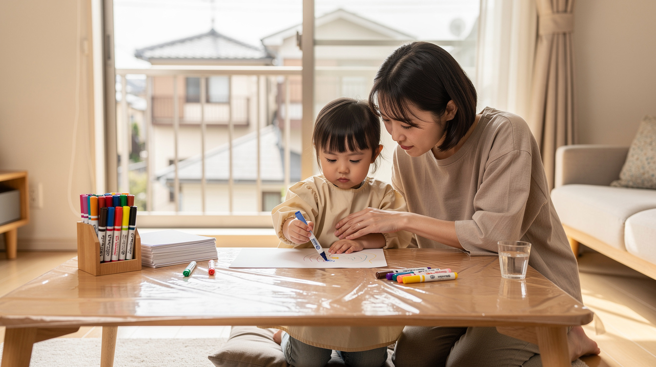 2歳室内遊びアート汚れない!事前準備の完全チェックリスト