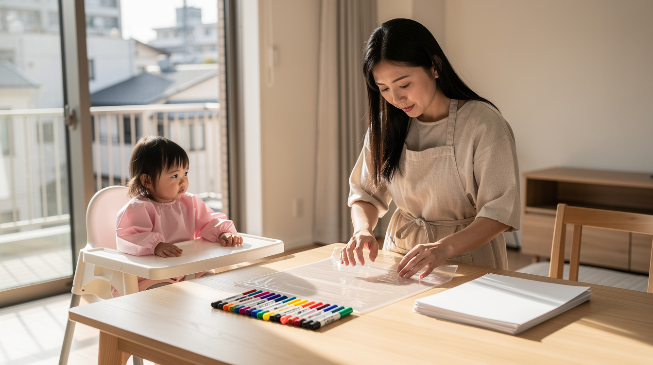 2歳室内遊びアート汚れないを叶える事前準備グッズ5選