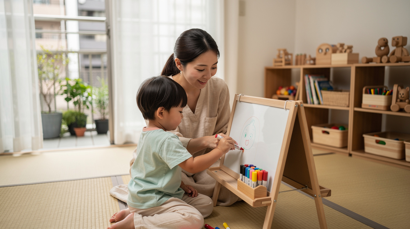 2歳室内遊びアート汚れないが重要な理由