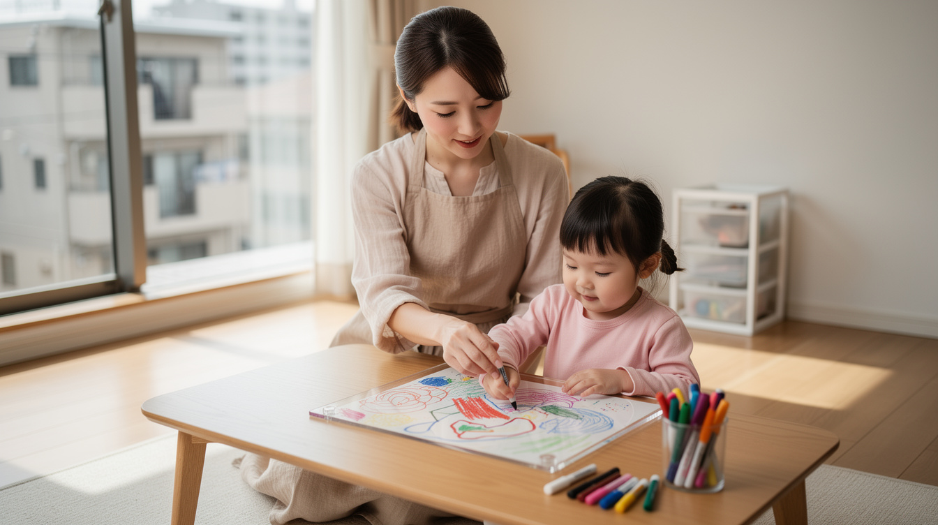 2歳室内遊びアート汚れないが重要な理由