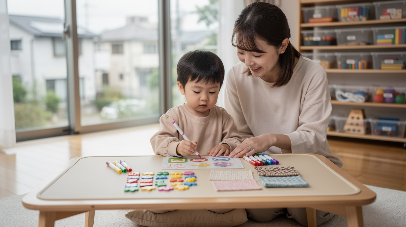 2歳室内遊びアート汚れないおすすめ方法⑤〜⑦:素材を工夫する