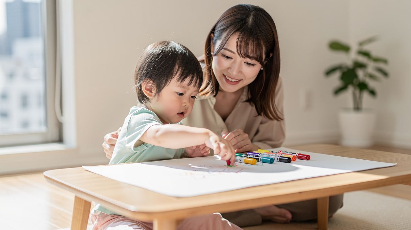 2歳室内遊びアート汚れない方法が必要な理由