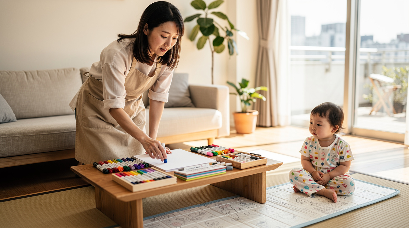 2歳室内遊びアート汚れないための事前準備5ステップ