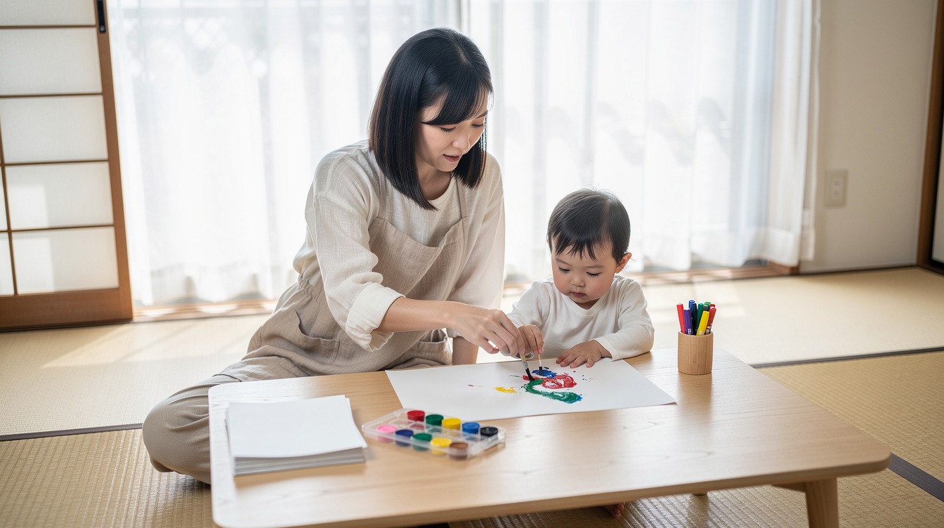 2歳室内遊びアート汚れない｜準備すべき3つの基本アイテム