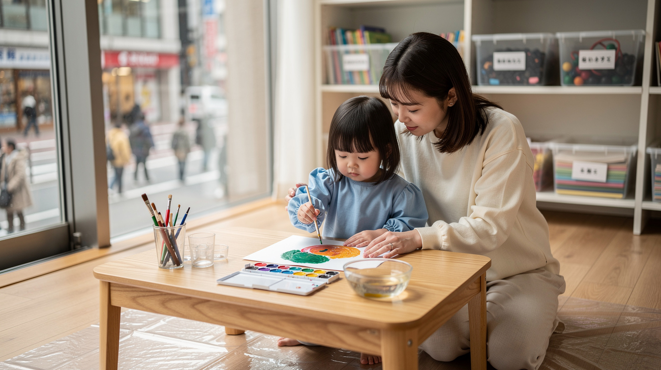 2歳室内遊びアート汚れない!環境づくりの3つの基本