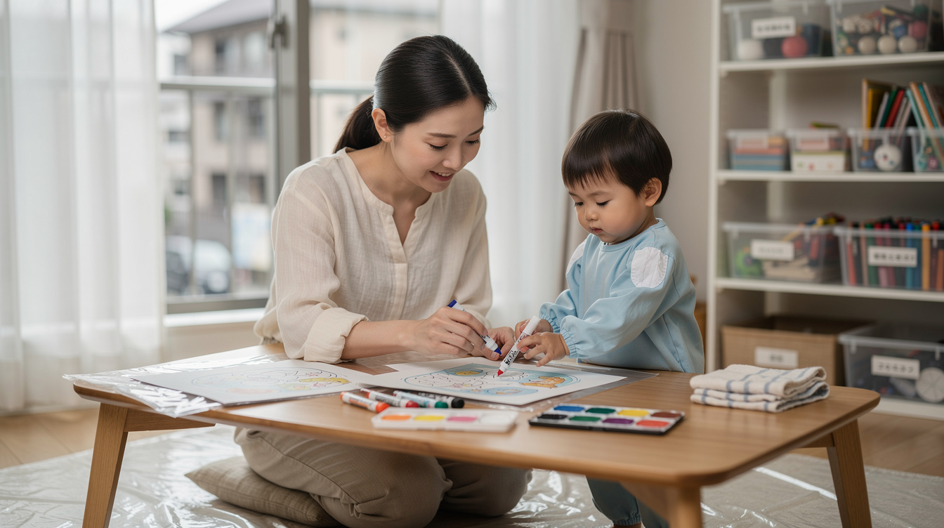 2歳室内遊びアート汚れないが難しい理由と解決策