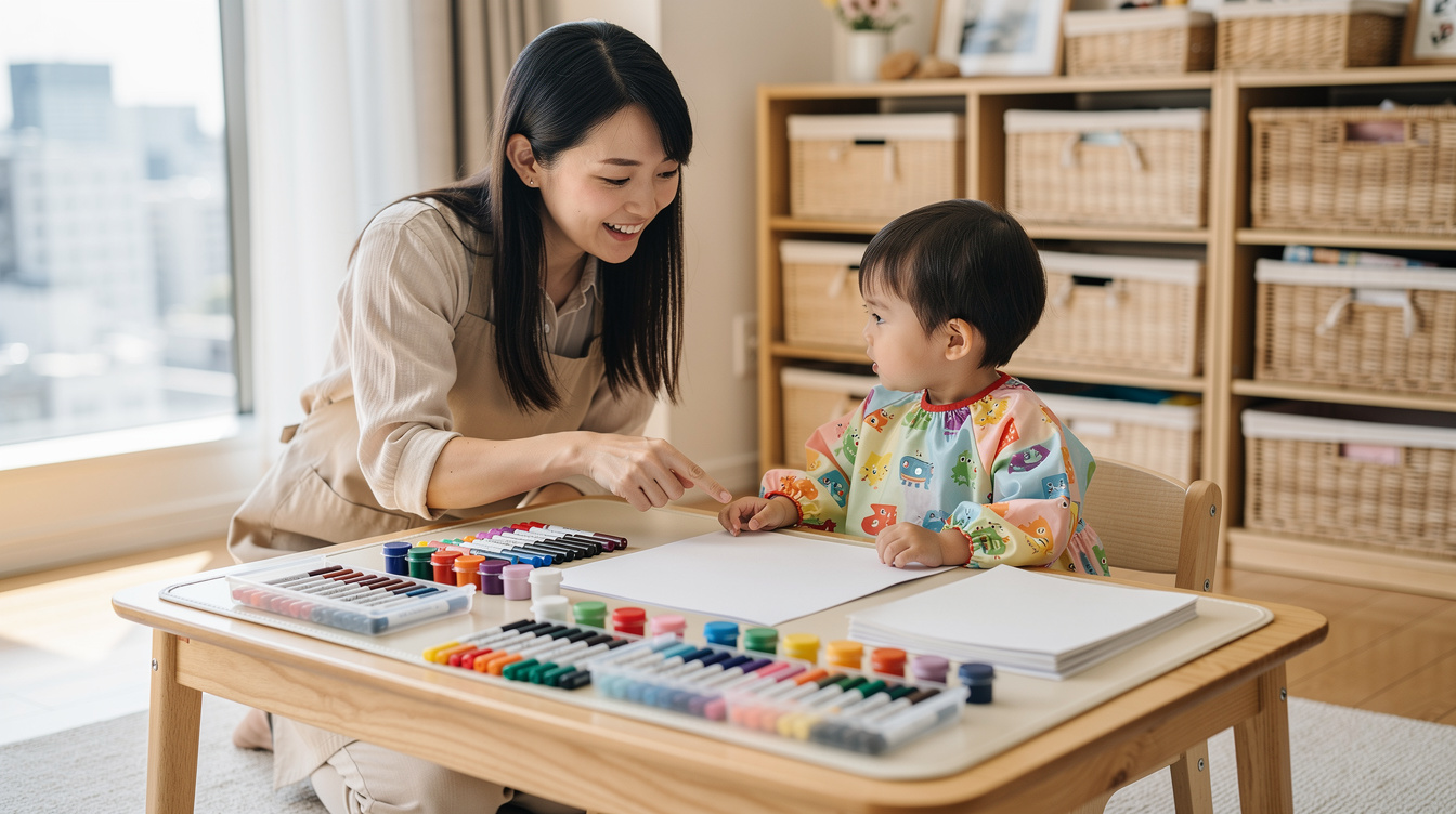 2歳室内遊びアート汚れない準備の基本3ステップ