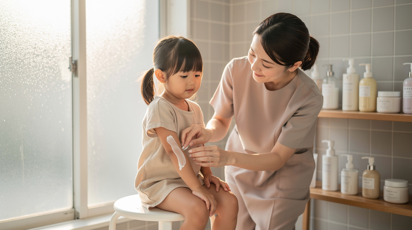 子供肌荒れアトピー保湿剤の正しい塗り方・タイミング