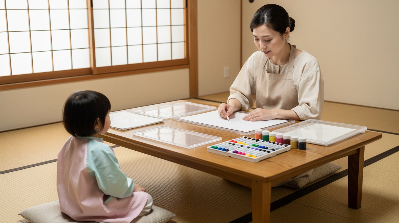 2歳室内遊びアート汚れないための準備グッズ完全リスト