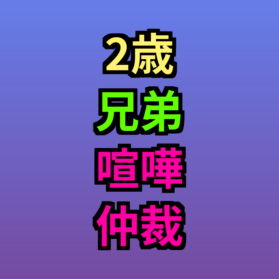 2歳兄弟喧嘩仲裁