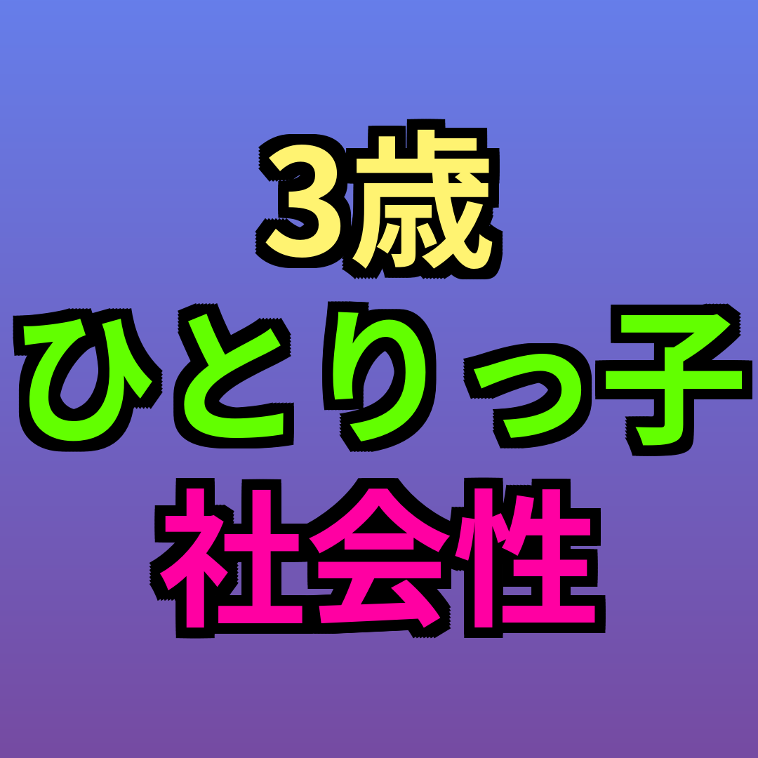 3歳ひとりっ子社会性